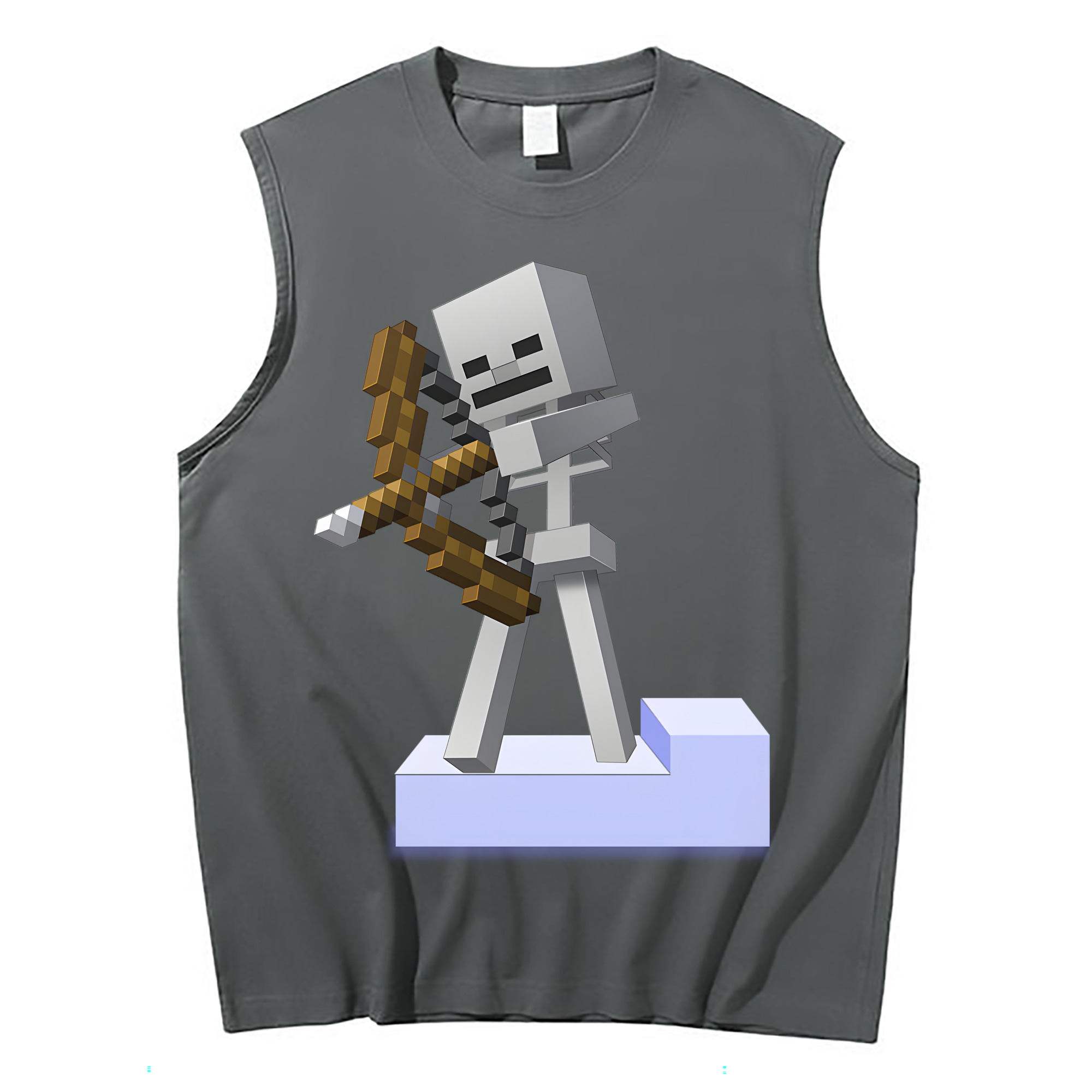 （画像用） マインクラフト ブロックの世界 Minecraft MC Block world コットン100％タンクトップ（フロントプリント）